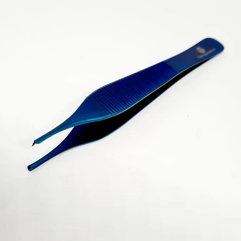 PINZA ADSON QUIRÚRGICA DE 13CM COLOR AZUL
