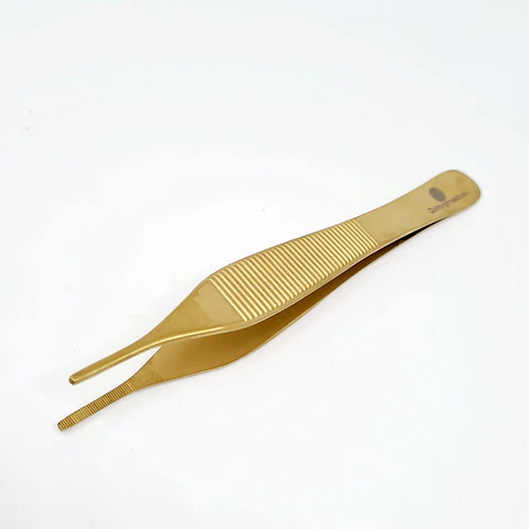 PINZA ADSON ANATÓMICA DE 13CM COLOR DORADO