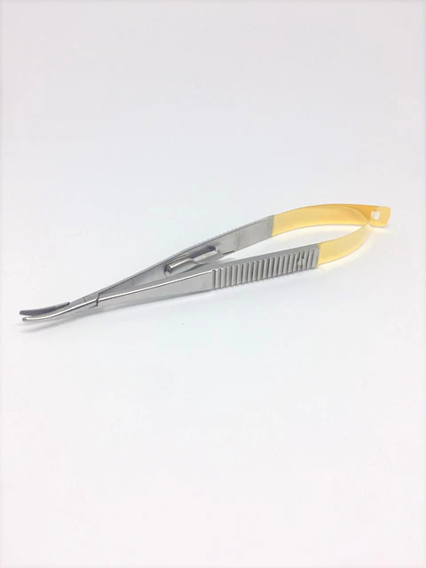 PORTA AGUJA CASTROVIEJO PATTON CURVO DE 14CM EDICION TUNGSTENO