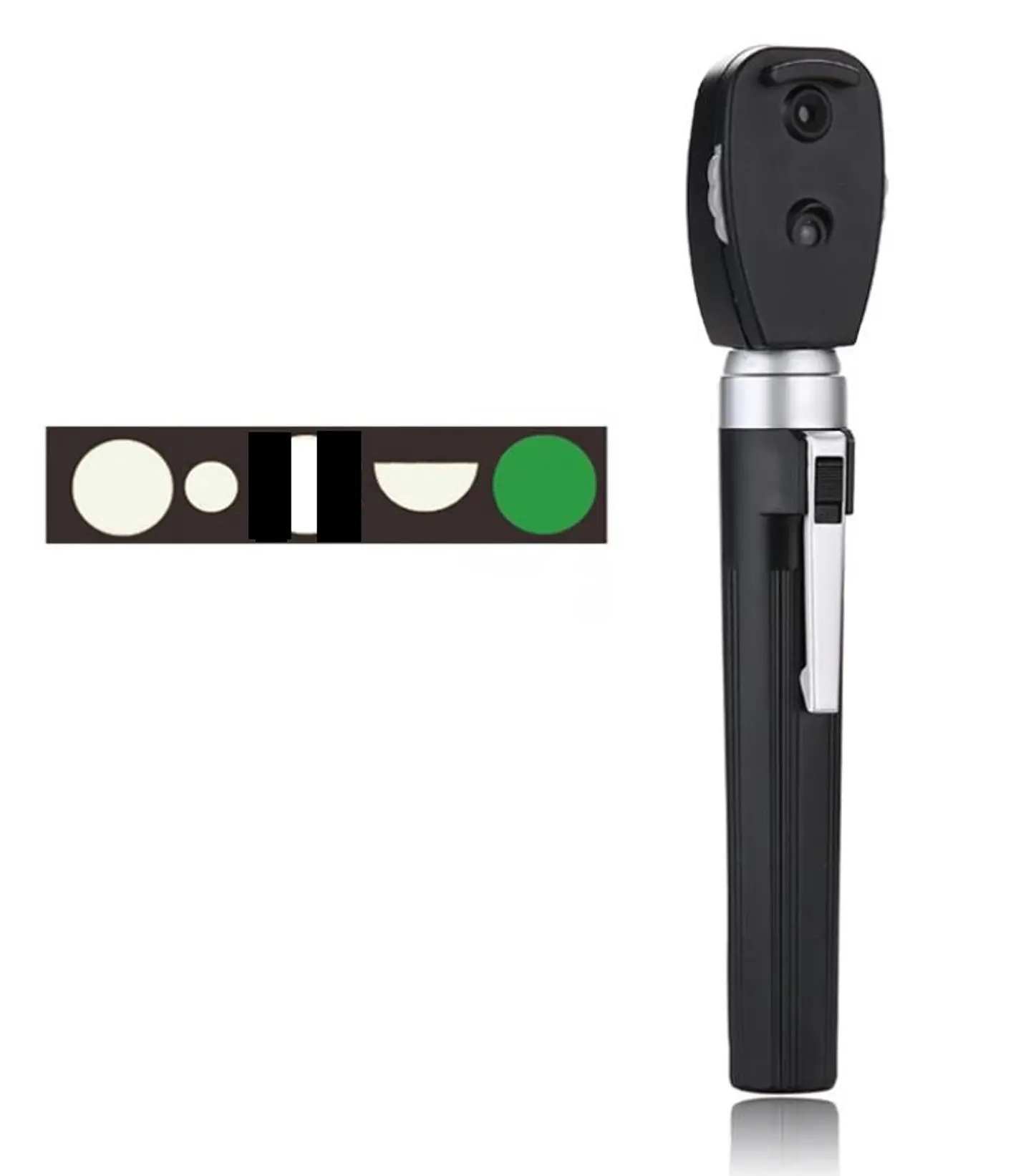 OFTALMOSCOPIO PROFESIONAL BLACK DE FIBRA ÓPTICA Y LUZ LED 2