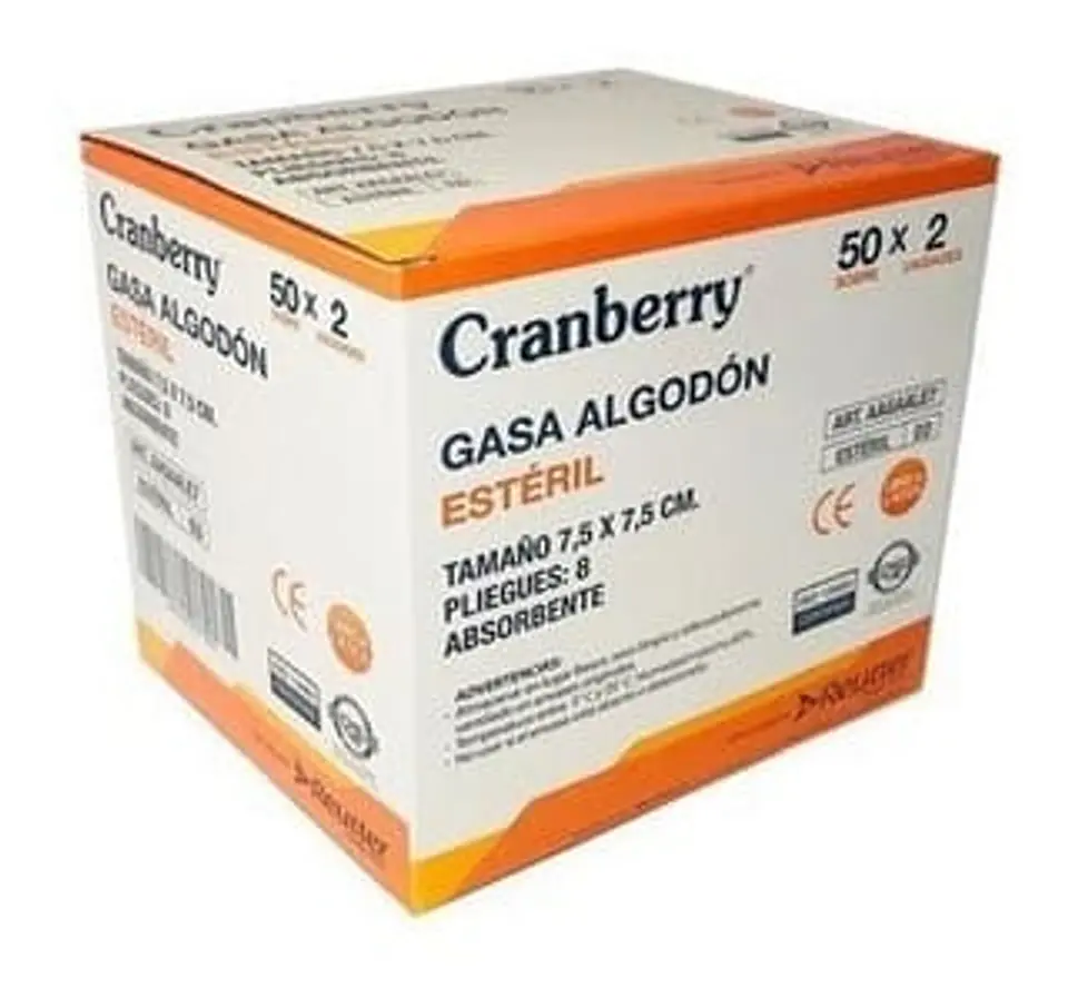 CAJA GASA ALGODON ESTERIL DE 7,5x7,5CM 1