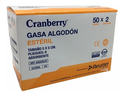 CAJA GASA ALGODON ESTERIL DE 5x5CM 