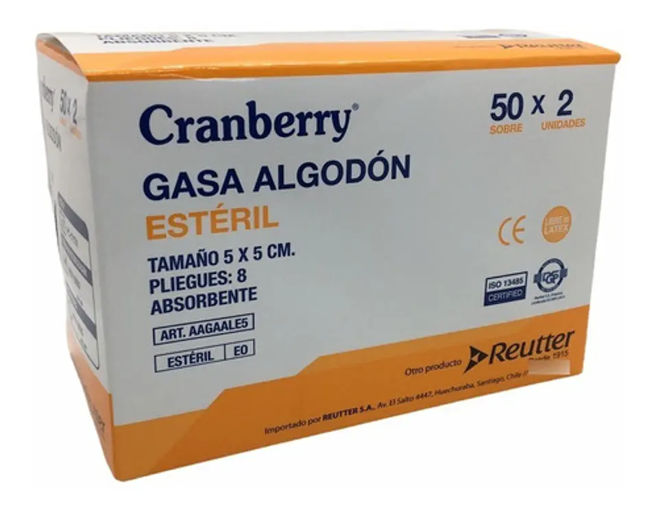 CAJA GASA ALGODON ESTERIL DE 5x5CM  1