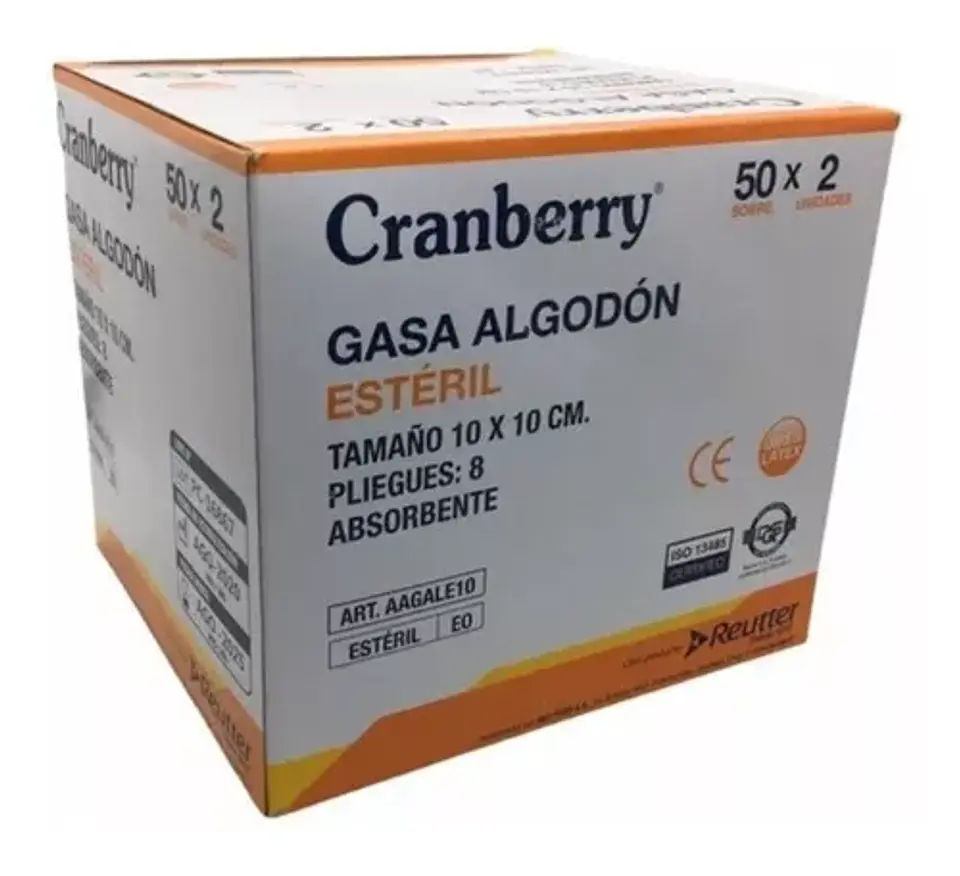 CAJA GASA ALGODON ESTERIL DE 10x10CM 1