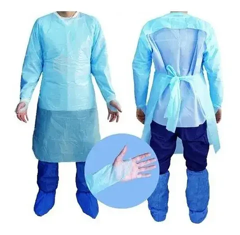 Pechera / Bata plástica con manga y ojal en pulgar