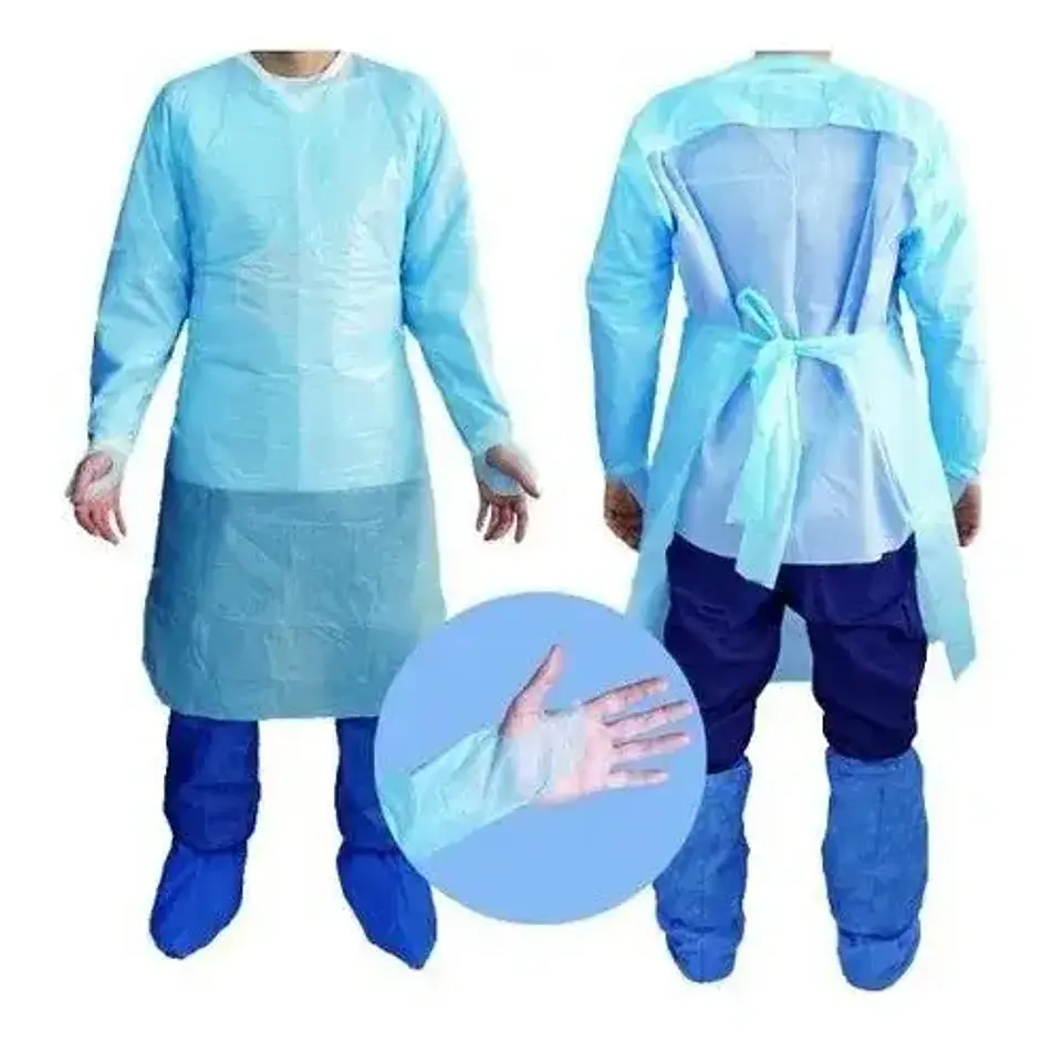 Pechera / Bata plástica con manga y ojal en pulgar 1