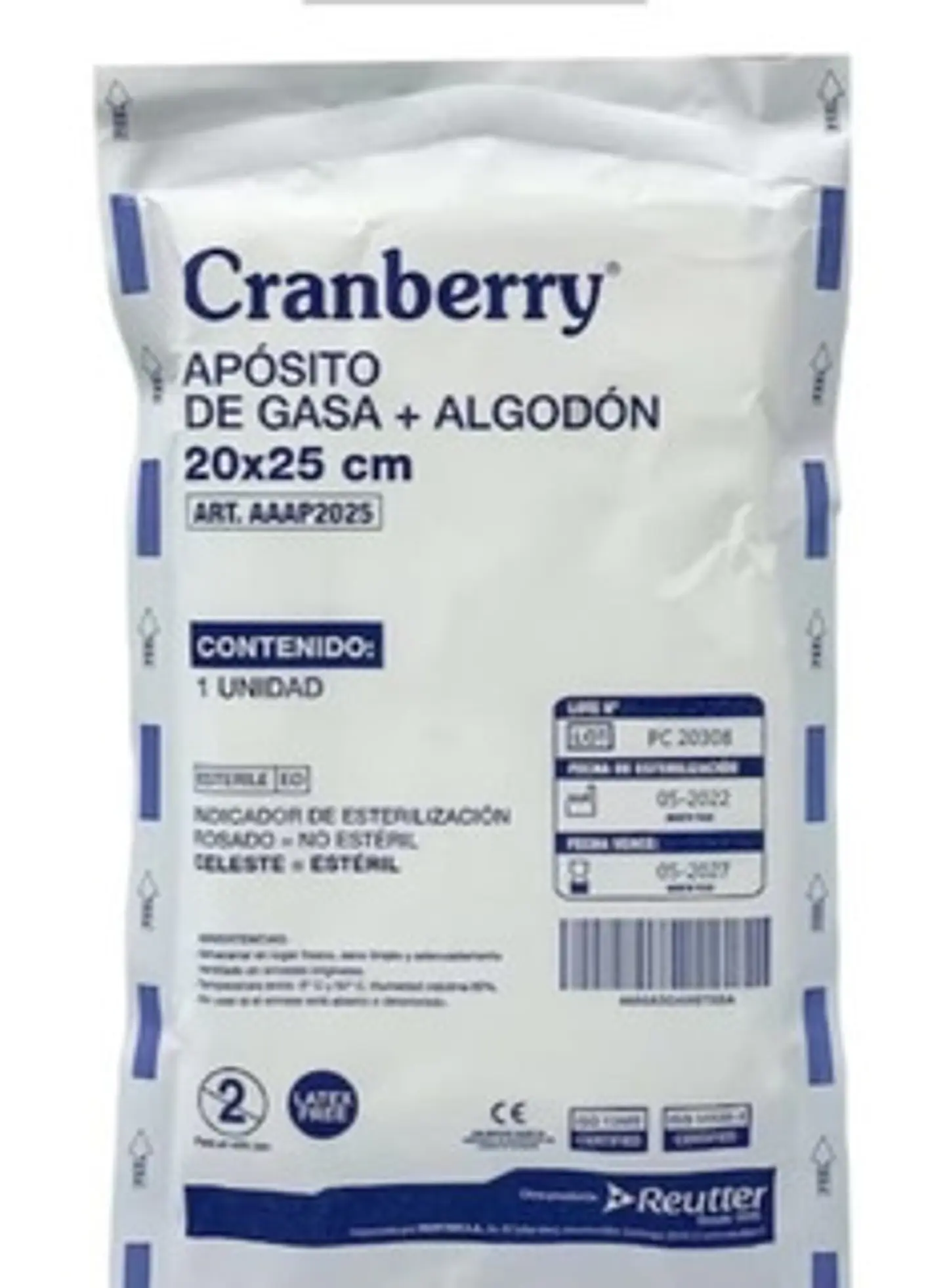 Apósito Gasa tejida y Algodón de 20x25cm 1