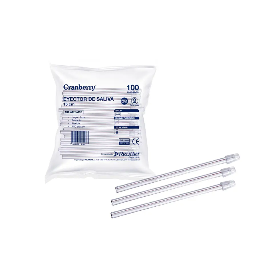 Eyector saliva transparentes de 15cm 1