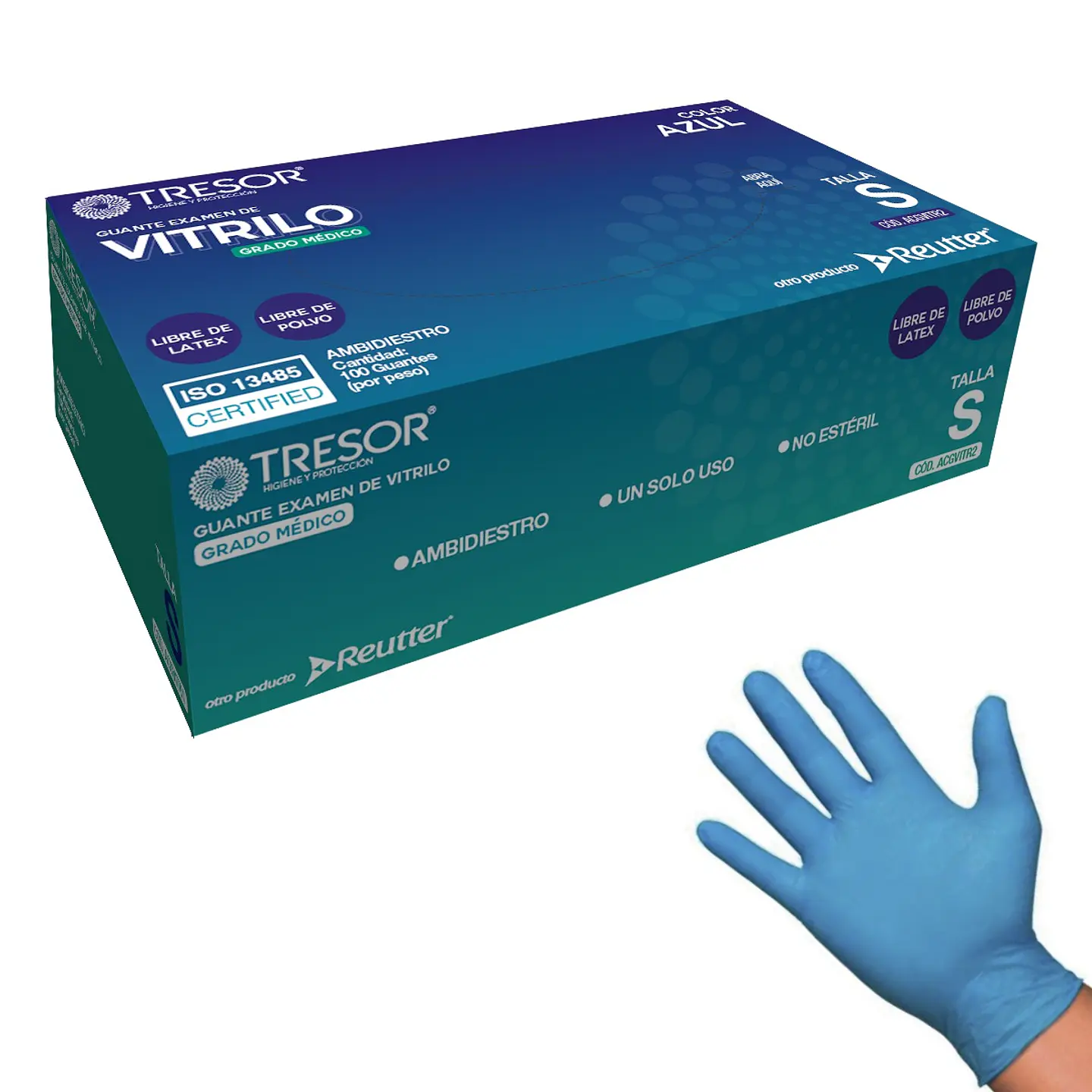 Caja guantes Vitrilo Azul 1