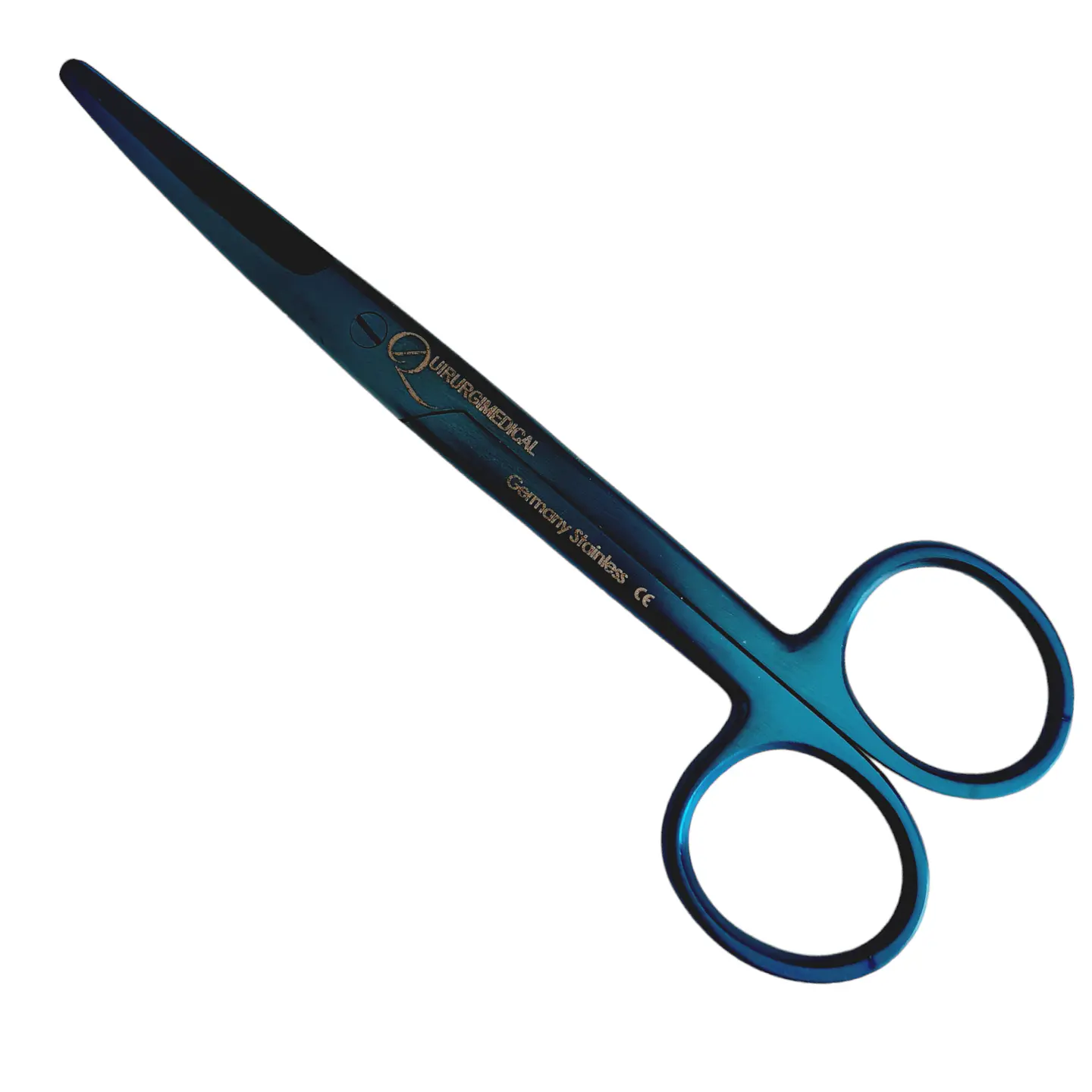 Tijera mayo curva color azul 14,5cm 3