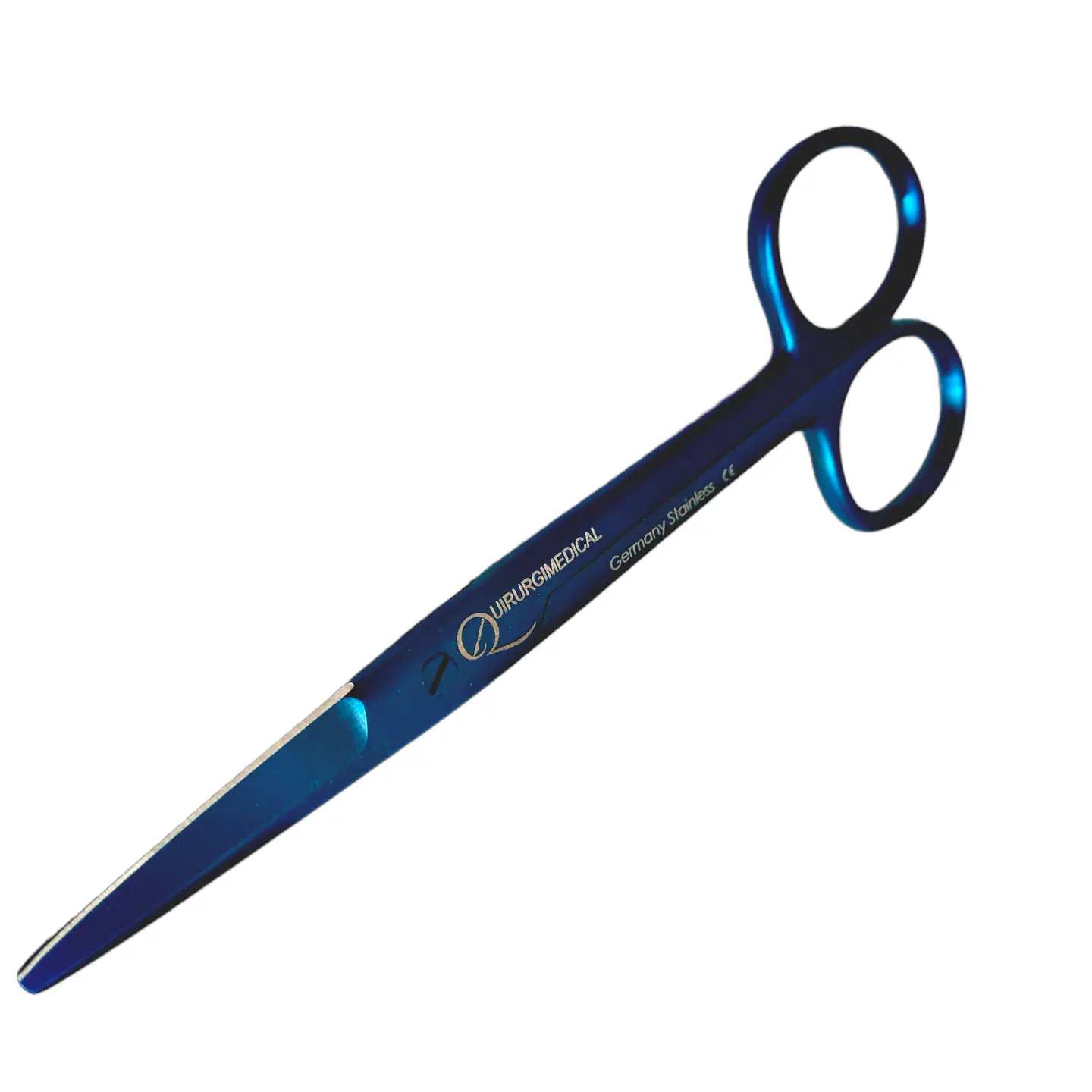 Tijera mayo curva color azul 14,5cm 4