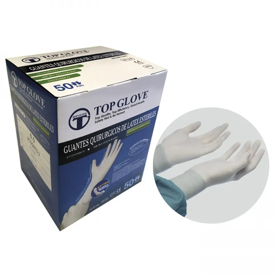 CAJA GUANTE QUIRÚRGICO TOP GLOVE  1