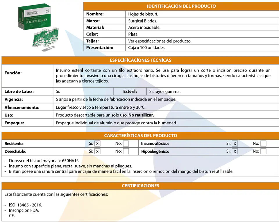 CAJA DE 100 HOJAS DE BISTURÍ  3