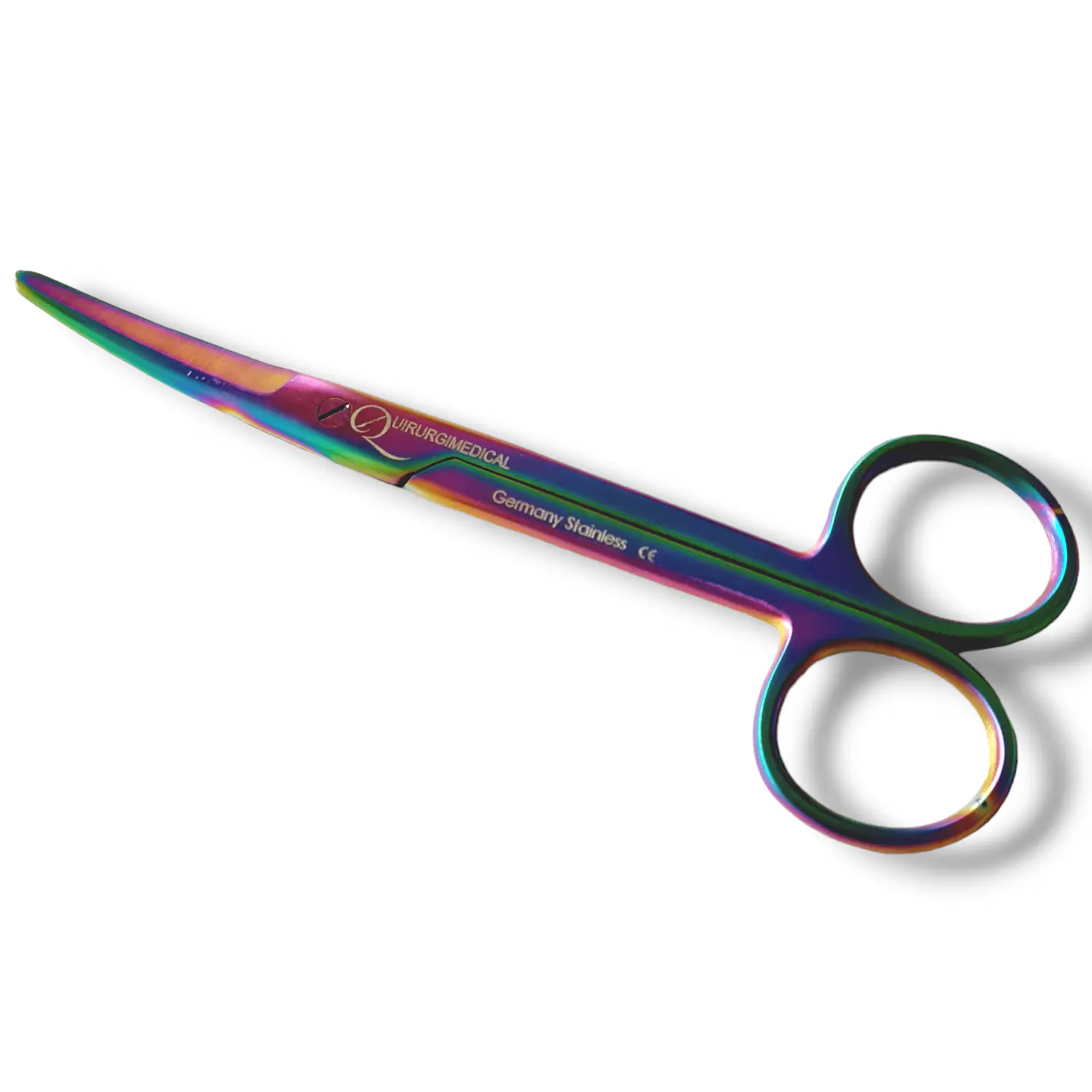 Tijera mayo curva color tornasol 14cm 2