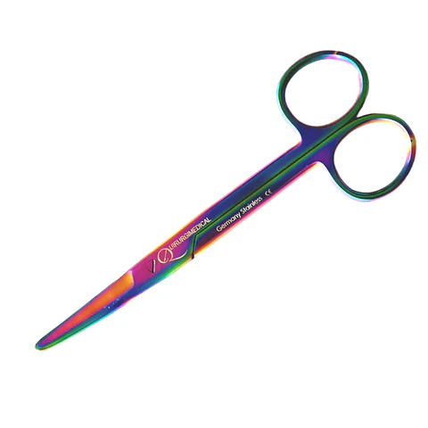 Tijera mayo curva color tornasol 14cm