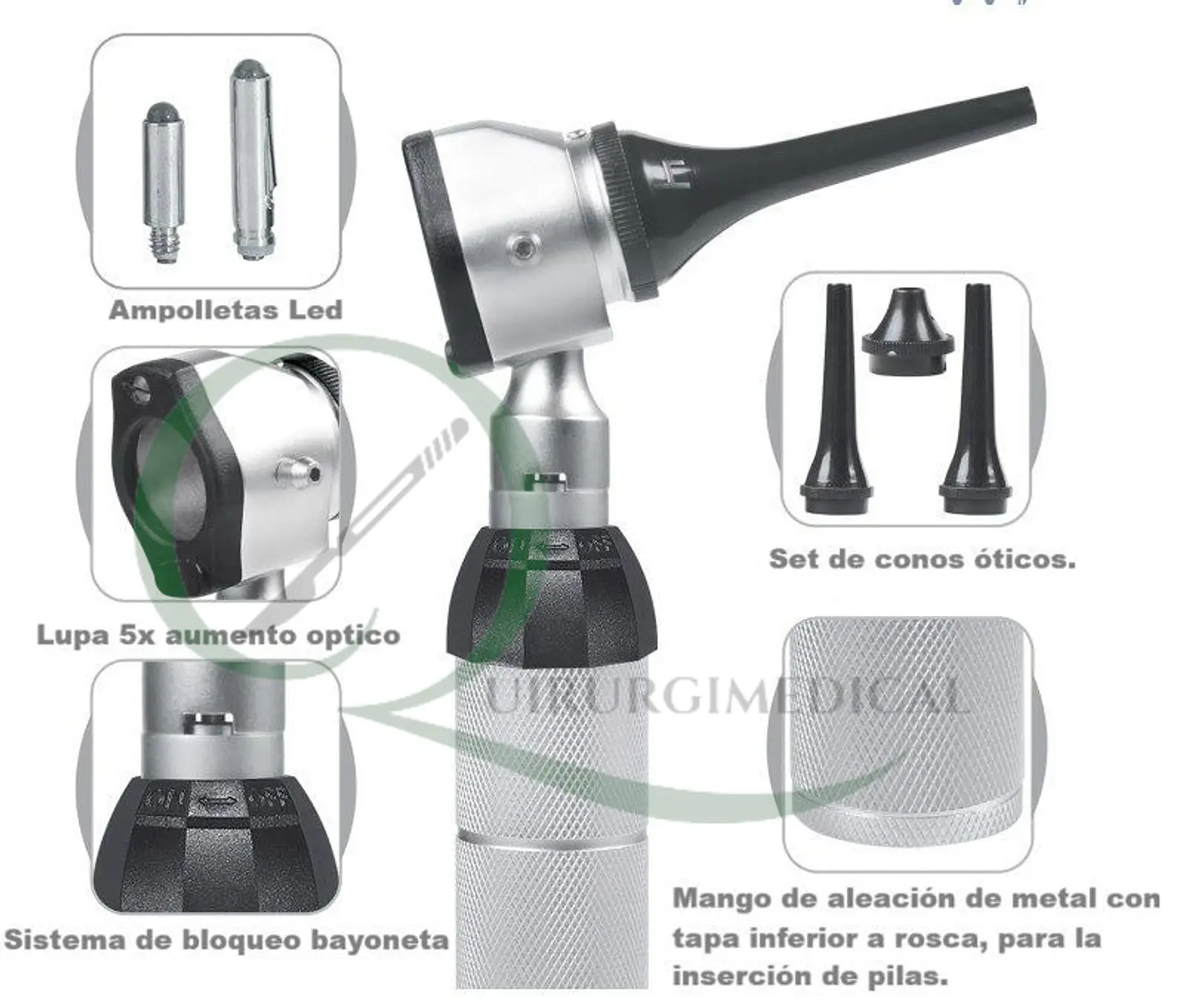 Otoscopio-Oftalmoscopio-set naso-laríngeo full veterinario-humano 5