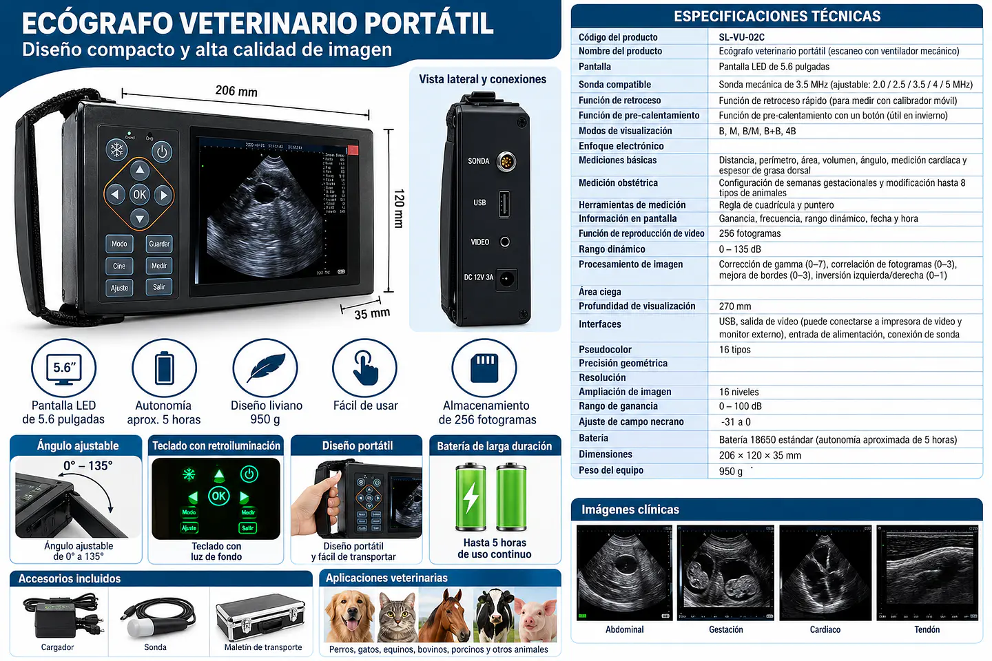 Ecografo Veterinario Gestacional Economico 2