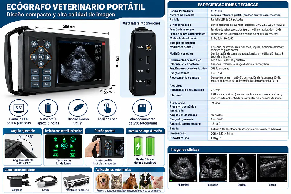 Ecografo Veterinario Gestacional Economico 2