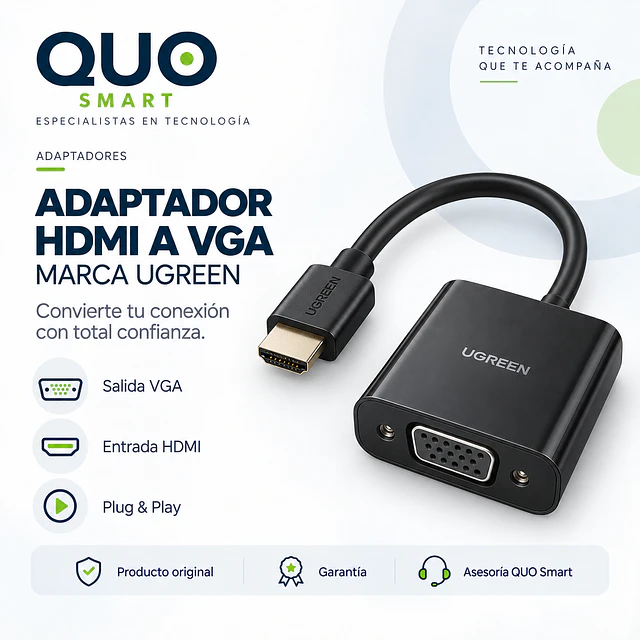 ADAPTADOR UGREEN DE HDMI A VGA MARCA UGREEN
