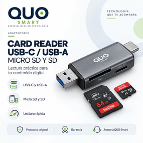 ADAPTADOR USB C 3.1 - USB A 3.0  CARD READER MICRO SD Y SD MARCA UGREEN