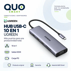 ADAPTADOR MULTIFUNCIONAL 10 EN 1 USB-C MARCA UGREEN