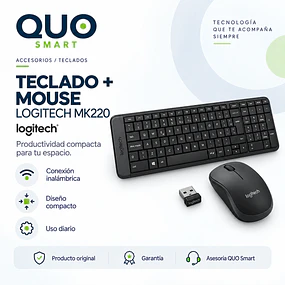 TECLADO LOGITECH + MOUSE WIRELESS MK220 ESP