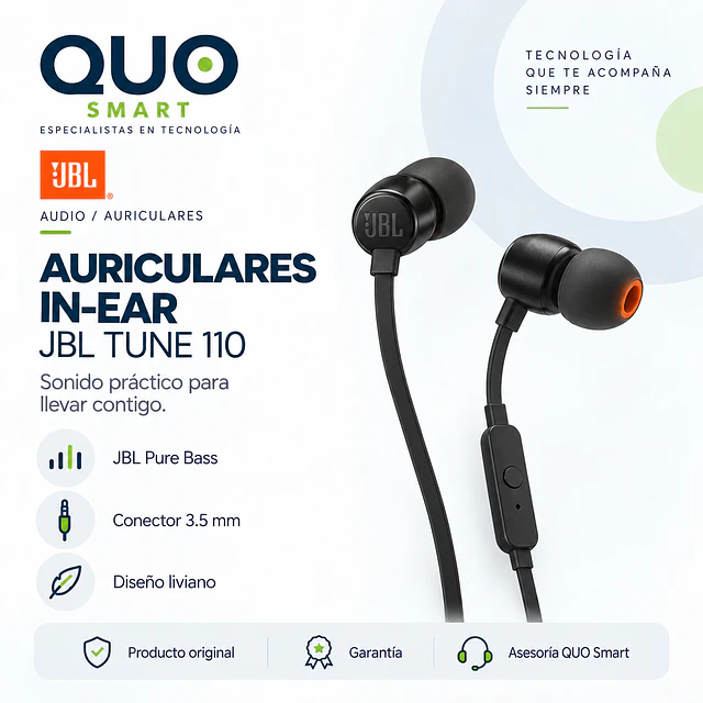 AURICULARES JBL TUNE 110 PURE BASS SOUND