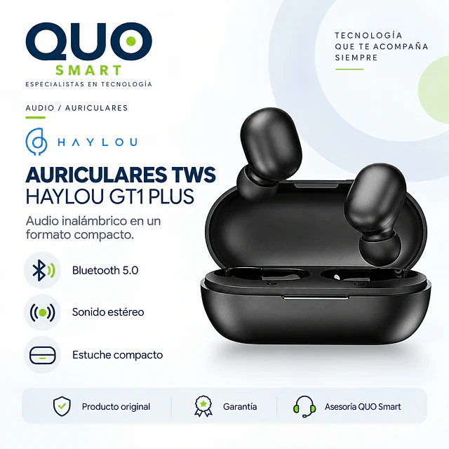 AURICULARES BLUETOOTH HAYLOU GT1 PLUS TACTIL