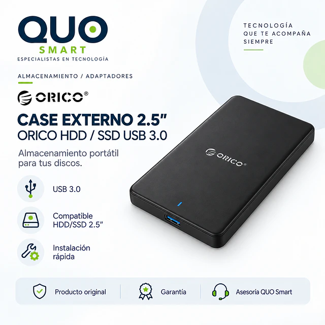 CASE ADAPTADOR DISCO DURO 2.5 PGDS  MARCA ORICO HDD ENCLOSURE USB 3.0