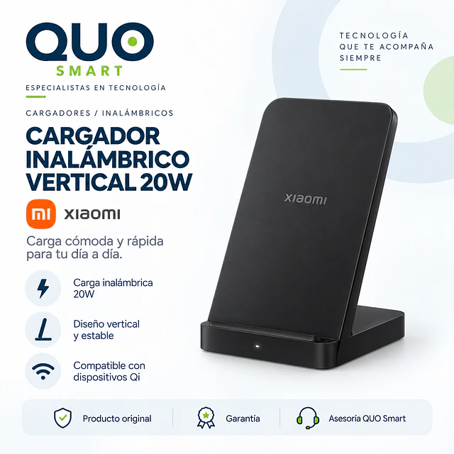 CARGADOR INALAMBRICO XIAOMI VERTICAL 20W