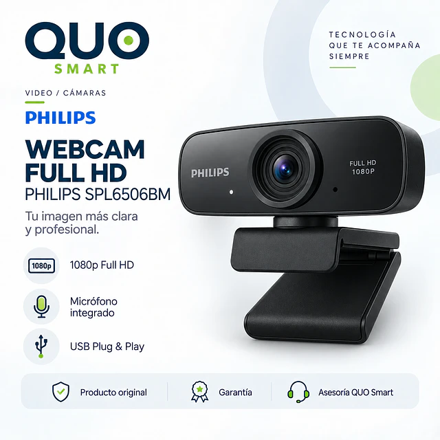 CAMARA WEB PHILIPS SPL6506BM, 1080P FULL HD
