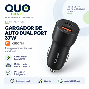 CARGADOR DE AUTO XIAOMI DUAL PORT 37W