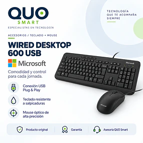 KIT TECLADO MICROSOFT WIRED 600 USB