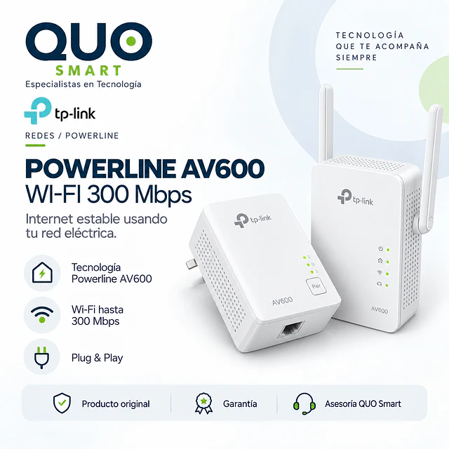 KIT EXTENSOR TP-LINK POWERLINE AV600, 300 MBPS
