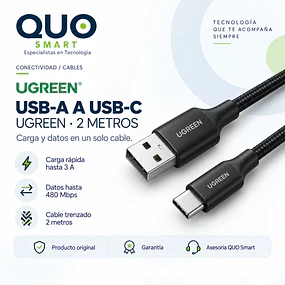 CABLE USB-A AUSB-C CARGA RÁPIDA 480MBPS DE 2M UGREEN
