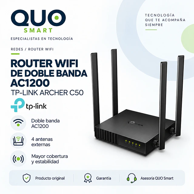 ROUTER ETHERNET WIRELESS TP-LINK AC1200 DUAL BAND - ARCHER C50