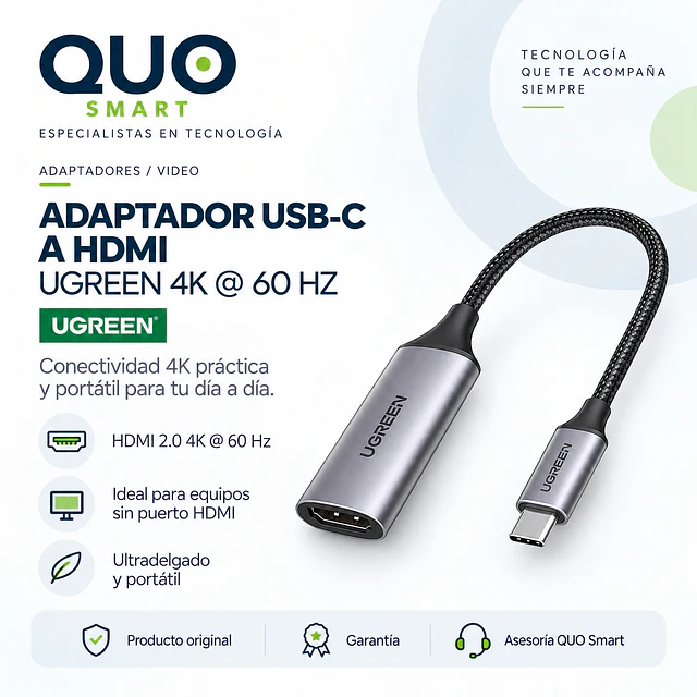 ADAPTADOR USB C A HDMI 4K 60 HZ UGREEN