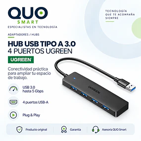 HUB USB TIPO A 3.0 4 PUERTOS MARCA UGREEN 