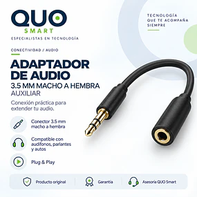ADAPTADOR DE CABLE DE AUDIO 3,5 MACHO A AUDIO HEMBRA