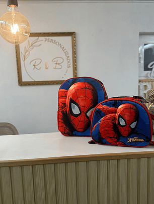 conjunto mochila+lancheira homem aranha