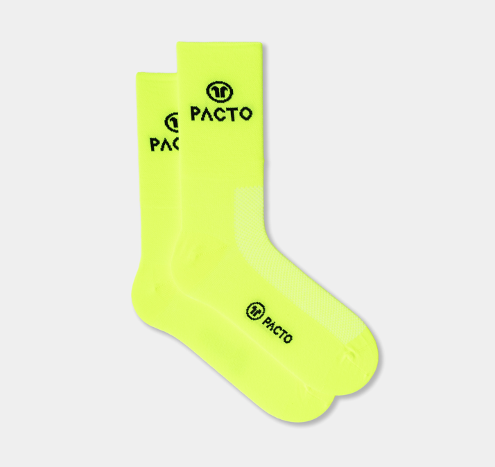 PACTO MEIAS CANO ALTO AMARELO FLUO