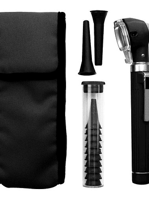 Otoscopio Led Optica + 10 Conos Medico Reflejo Examen Negro