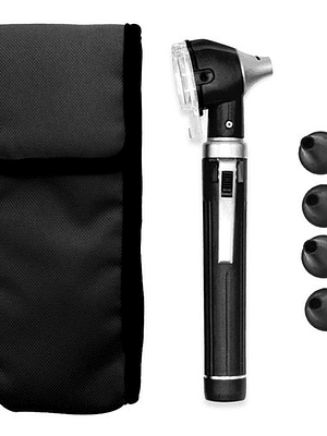 Otoscopio Led Optica + 10 Conos Medico Reflejo Examen Negro