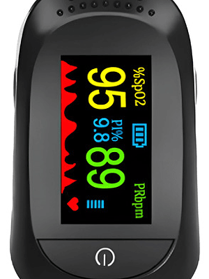 Oxímetro De Pulso Negro Con Curva Multiparámetro