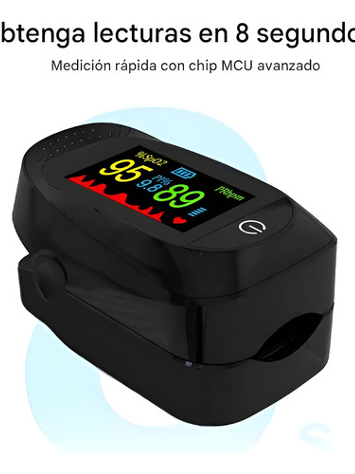 Oxímetro De Pulso Negro Con Curva Multiparámetro 3