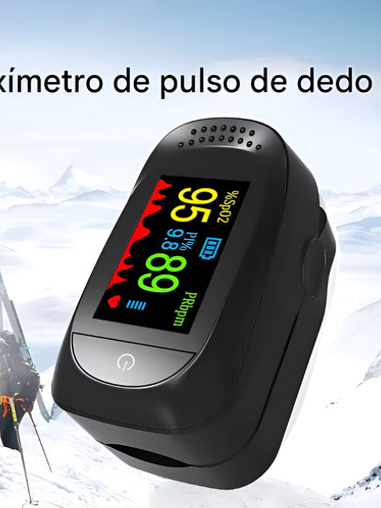 Oxímetro De Pulso Negro Con Curva Multiparámetro 5