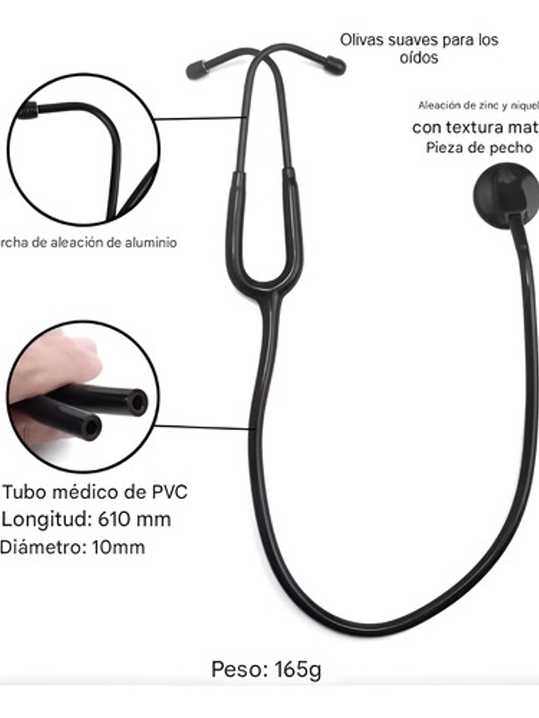 Fonendoscopio Fit Master Cardiology Negro Edicion Especial 3