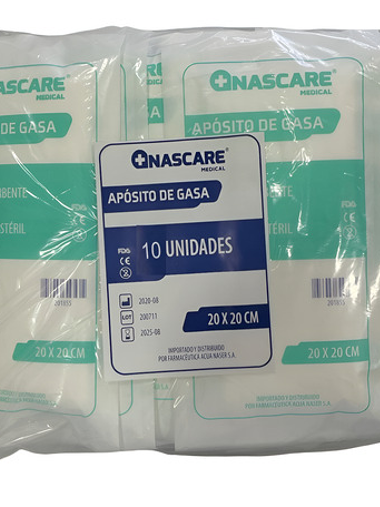Apósito De Gasa Estéril 20x20 Cm - Pack 10 Unids Blanco 1