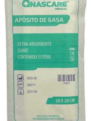 Apósito De Gasa Estéril 20x20 Cm - Pack 10 Unids Blanco