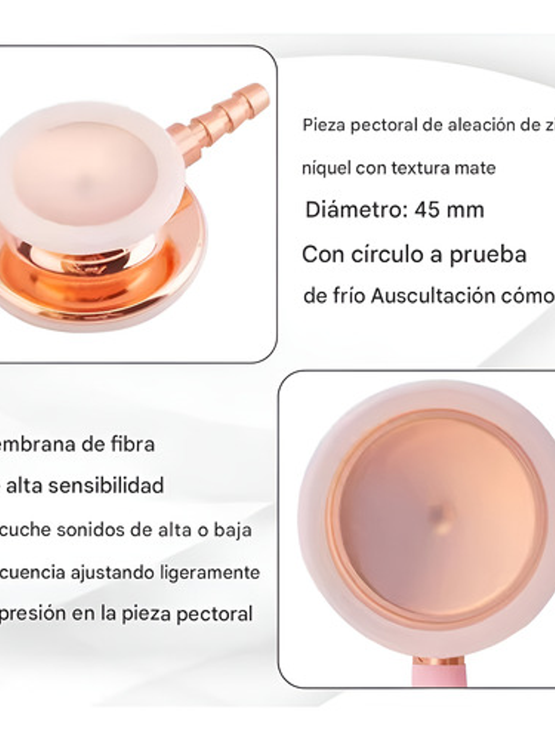 Fonendoscopio Doble Campana Blanco Edic. Cobre Estetoscopio 3